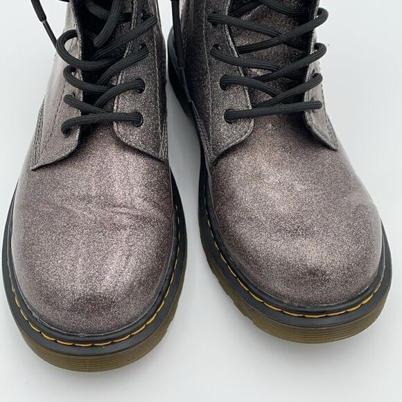 Dr Martens glitter gunmetal combat boots sparkles punk glam woman’s size 7 - Picture 6 of 11